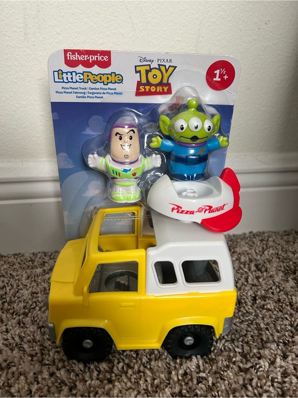 Fisher-Price Little People Toy Story Pizza Planet Yellow & White Truck Set